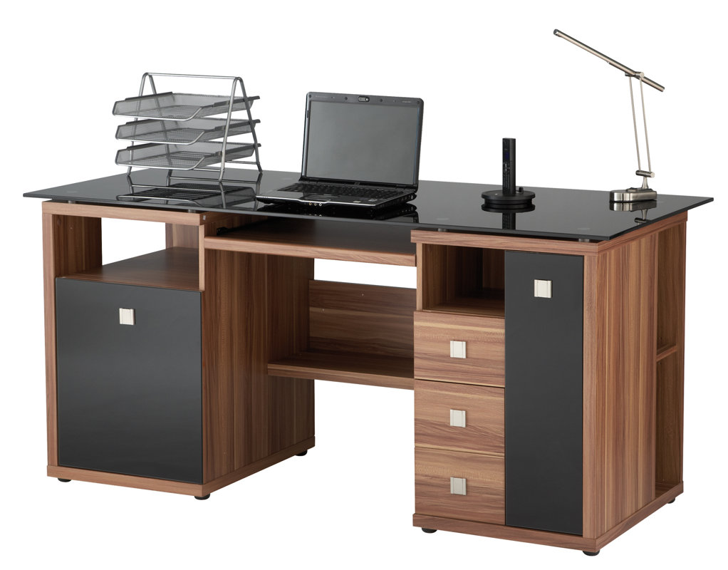 Home Etc Maxam Computer Desk with Keyboard Tray with 3 Drawer & Reviews